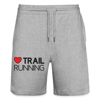 I Love Trail Running - Stanley/Stella Trainer Unisex Organic Jogging Shorts - heather grey - Front - Nik (191cm) & Marisol (170cm)