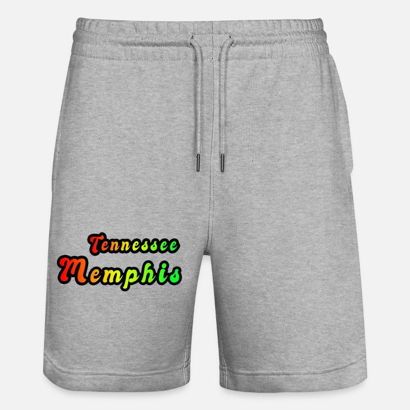 Motif arc-en-ciel de Memphis Tennessee - Short de jogging bio TRAINER Stanley/Stella unisexe - gris chiné