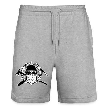 Luxury Bunker Raid Squad - Stanley/Stella Unisex Bio Joggingshorts Trainer  - Grau meliert - Vorne - Nik (191cm) & Marisol (170cm)