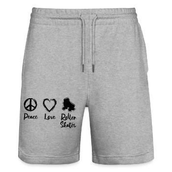 Frieden Liebe Rollschuhlaufen - Stanley/Stella Unisex Bio Joggingshorts Trainer  - Grau meliert - Vorne - Nik (191cm) & Marisol (170cm)