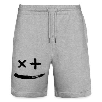 Smile 4 you - Stanley/Stella Trainer Unisex Organic Jogging Shorts - heather grey - Front - Nik (191cm) & Marisol (170cm)