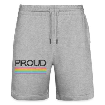Pride Month LGBT - Stolz! - Stanley/Stella Unisex Bio Joggingshorts Trainer  - Grau meliert - Vorne - Nik (191cm) & Marisol (170cm)