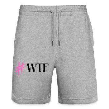 Hastag WTF Pink - Stanley/Stella Unisex Bio Joggingshorts Trainer  - Grau meliert - Vorne - Nik (191cm) & Marisol (170cm)