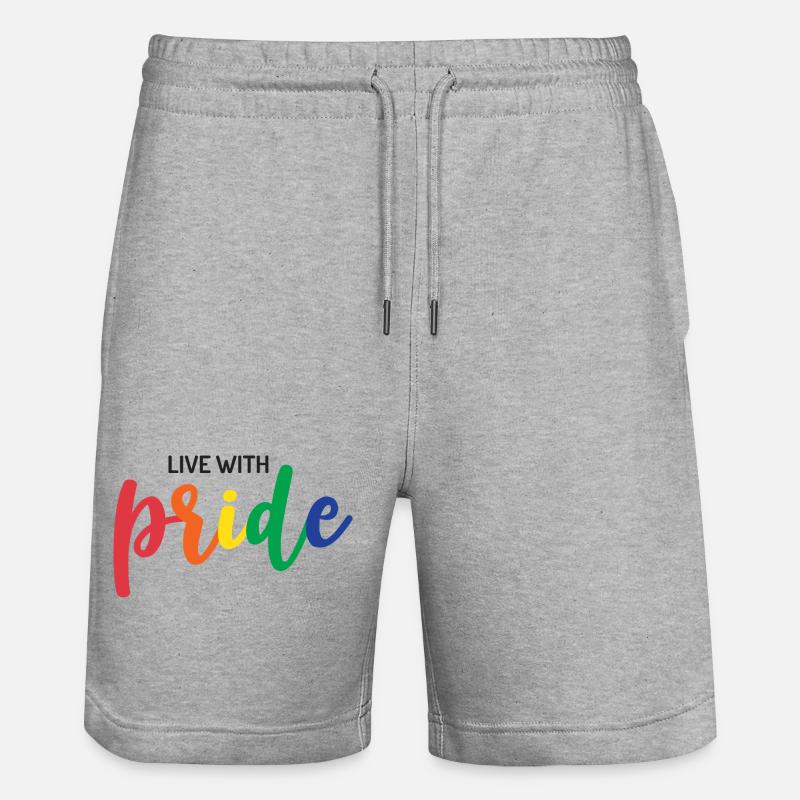 Lebe mit Stolz - Stanley/Stella Unisex Bio Joggingshorts Trainer  - Grau meliert