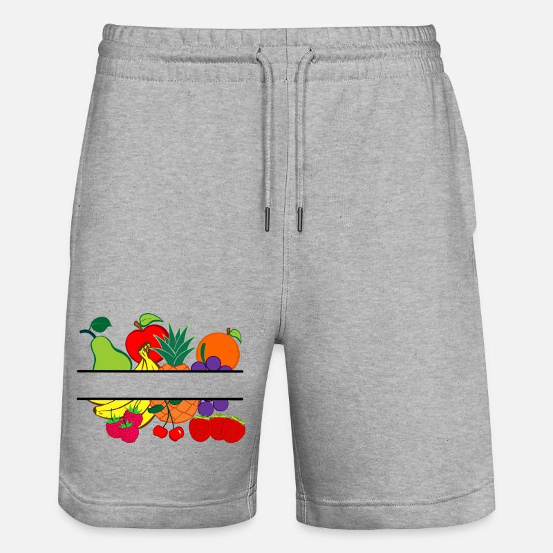 Obstlogo-Shop oder Obstbauer - Stanley/Stella Unisex Bio Joggingshorts Trainer  - Grau meliert