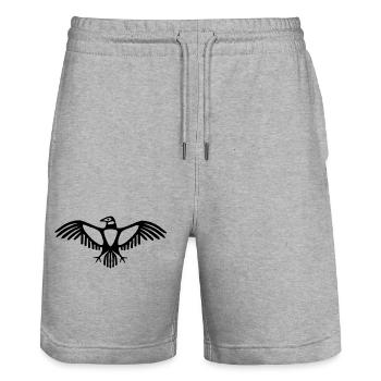 Emblème Condor - Short de jogging bio TRAINER Stanley/Stella unisexe - gris chiné - Devant - Nik (191cm) & Marisol (170cm)