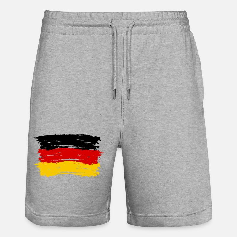 Drapeau rouge jaune - Short de jogging bio TRAINER Stanley/Stella unisexe - gris chiné