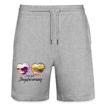 Daydreaming Heart Sunglasses Summer Art - Stanley/Stella Unisex Bio Joggingshorts Trainer  - Grau meliert - Vorne - Nik (191cm) & Marisol (170cm)