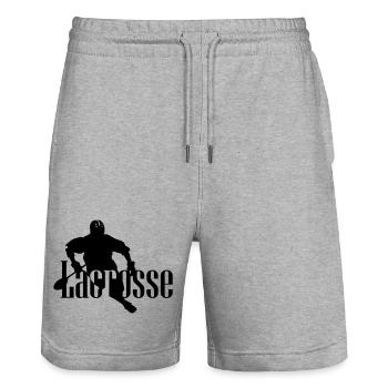 lacrosse - Stanley/Stella Trainer Unisex Organic Jogging Shorts - heather grey - Front - Nik (191cm) & Marisol (170cm)