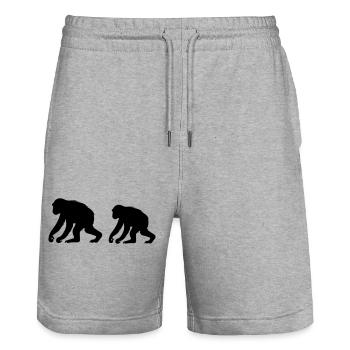 Singes - Short de jogging bio TRAINER Stanley/Stella unisexe - gris chiné - Devant - Nik (191cm) & Marisol (170cm)