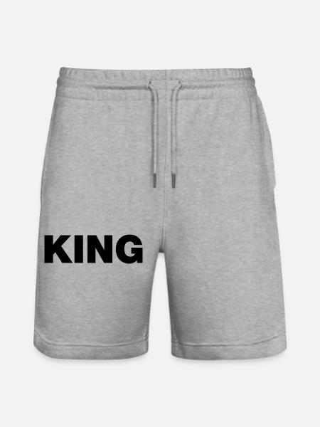 King Typo - Stanley/Stella Trainer Unisex Organic Jogging Shorts - heather grey