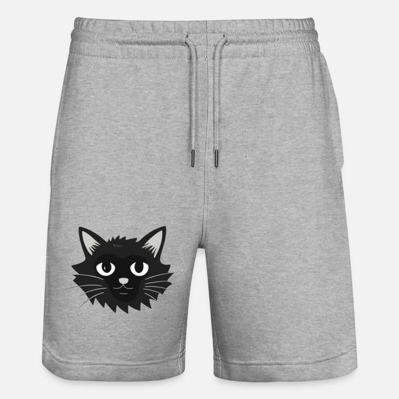 Visage de chat Katzengesicht - Short de jogging bio TRAINER Stanley/Stella unisexe - gris chiné