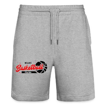 Basketball City - Miami - Stanley/Stella Unisex Bio Joggingshorts Trainer  - Grau meliert - Vorne - Nik (191cm) & Marisol (170cm)