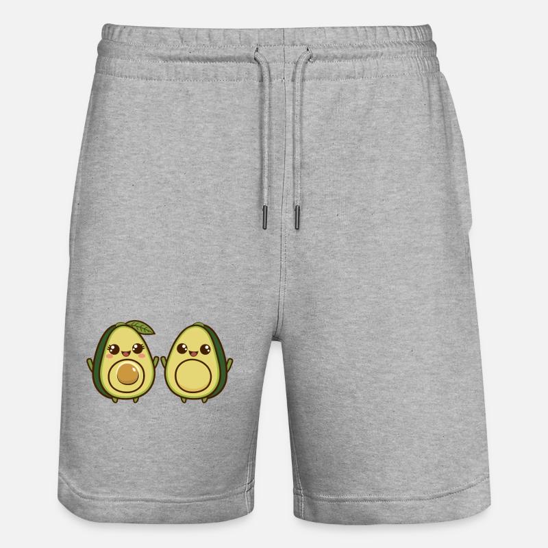 Duo Avocat Mignon Animé - Short de jogging bio TRAINER Stanley/Stella unisexe - gris chiné