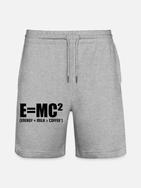 E=MC² (ENERGY = MILK x COFFEE²) - Stanley/Stella Trainer Unisex Organic Jogging Shorts - heather grey