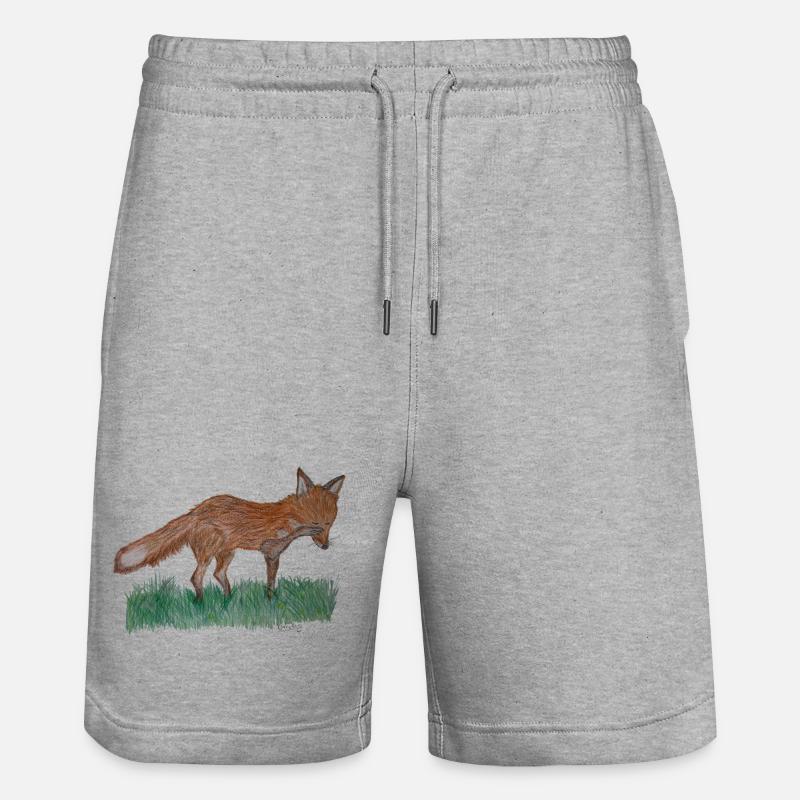 Ich bin nur ein Fuchs - Stanley/Stella Unisex Bio Joggingshorts Trainer  - Grau meliert