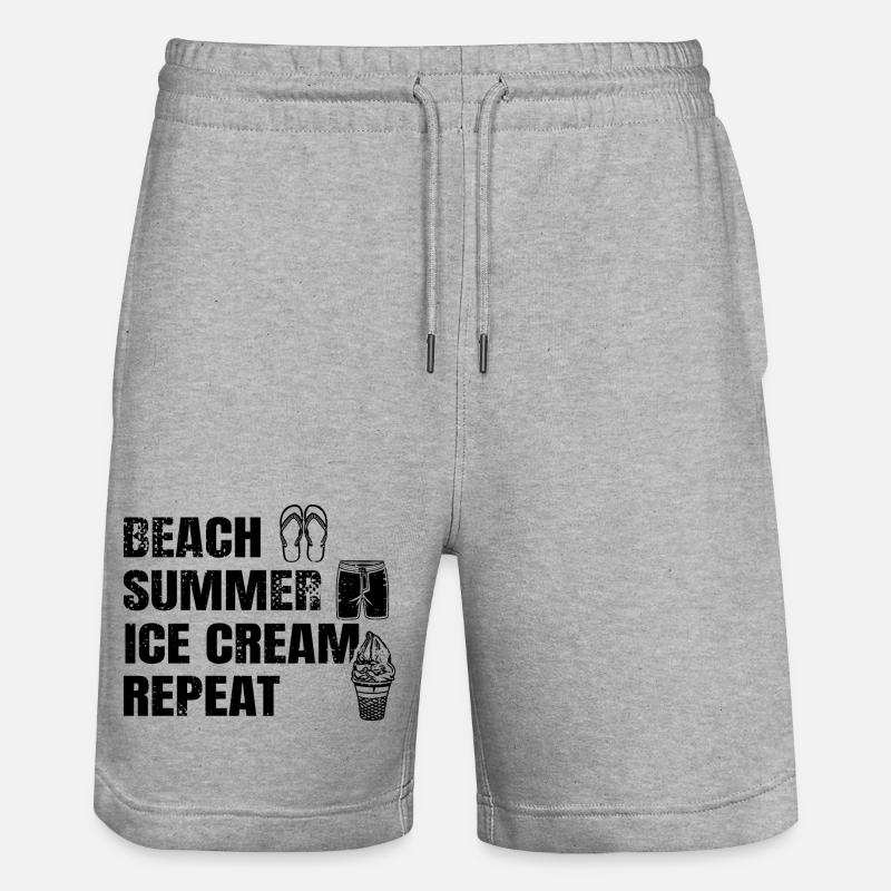 Plage Été Crème glacée Répétition - Short de jogging bio TRAINER Stanley/Stella unisexe - gris chiné