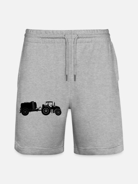 Tractor with vulture tank - Stanley/Stella Trainer Unisex Organic Jogging Shorts - heather grey