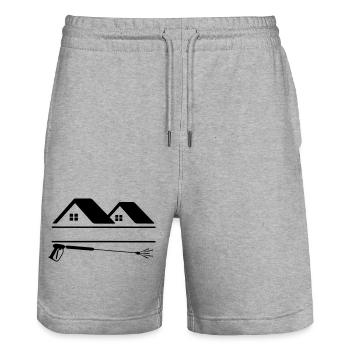 High-pressure sprayer façade cleaning houses - Stanley/Stella Trainer Unisex Organic Jogging Shorts - heather grey - Front - Nik (191cm) & Marisol (170cm)