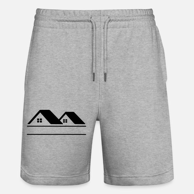 Häuser-Textbanner - Stanley/Stella Unisex Bio Joggingshorts Trainer  - Grau meliert