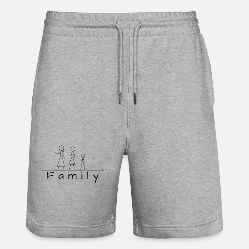 Famille de figurines en bâton - Short de jogging bio TRAINER Stanley/Stella unisexe - gris chiné