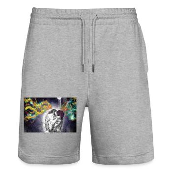 First kiss - Stanley/Stella Unisex Bio Joggingshorts Trainer  - Grau meliert - Vorne - Nik (191cm) & Marisol (170cm)