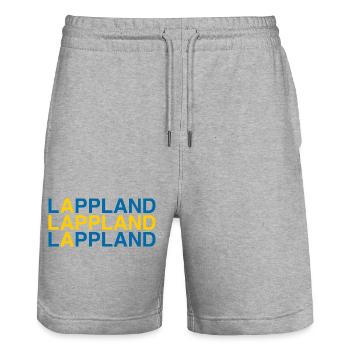 LAPLAND Sverige Sweden Sweden flag - Stanley/Stella Trainer Unisex Organic Jogging Shorts - heather grey - Front - Nik (191cm) & Marisol (170cm)