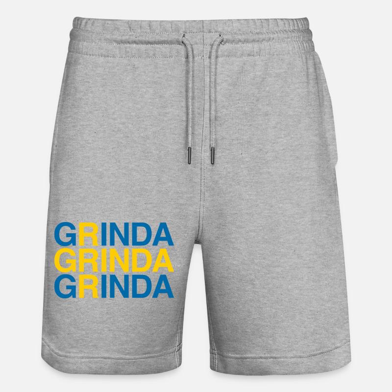 GRINDA Sverige Suède Suède Drapeau - Short de jogging bio TRAINER Stanley/Stella unisexe - gris chiné