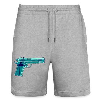 Vector Wasserpistole (Farbwechsel möglich) - Stanley/Stella Unisex Bio Joggingshorts Trainer  - Grau meliert - Vorne - Nik (191cm) & Marisol (170cm)