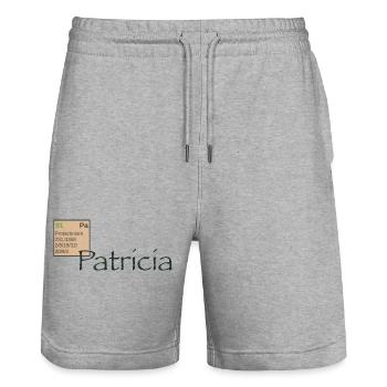 Patricia Vorname Namensschild Protactinium - Stanley/Stella Unisex Bio Joggingshorts Trainer  - Grau meliert - Vorne - Nik (191cm) & Marisol (170cm)