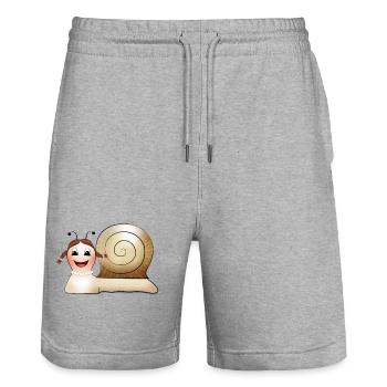 Heidi Schneck freut sich - Stanley/Stella Unisex Bio Joggingshorts Trainer  - Grau meliert - Vorne - Nik (191cm) & Marisol (170cm)