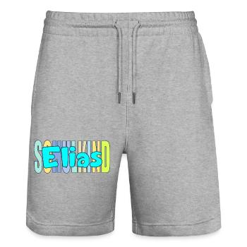SCHULKIND ELIAS EINSCHULUNG - Stanley/Stella Unisex Bio Joggingshorts Trainer  - Grau meliert - Vorne - Nik (191cm) & Marisol (170cm)