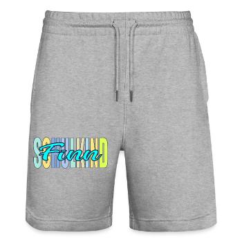 SCHULKIND FINN - SCHULANFANG EINSCHULUNG - Stanley/Stella Unisex Bio Joggingshorts Trainer  - Grau meliert - Vorne - Nik (191cm) & Marisol (170cm)