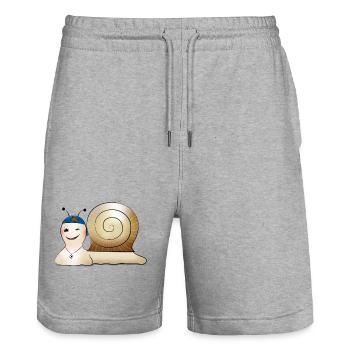 Nicki Schneck zwinkert cool - Stanley/Stella Unisex Bio Joggingshorts Trainer  - Grau meliert - Vorne - Nik (191cm) & Marisol (170cm)
