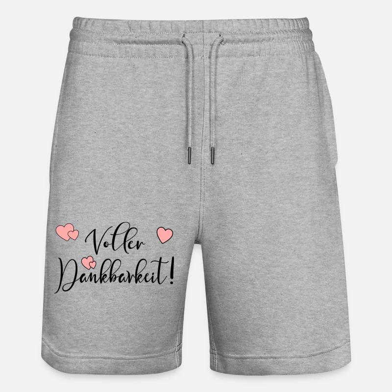 Voller Dankbarkeit VERTRAUEN HOFFNUNG - Stanley/Stella Unisex Bio Joggingshorts Trainer  - Grau meliert