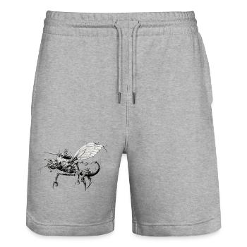 Insecte robot - Short de jogging bio TRAINER Stanley/Stella unisexe - gris chiné - Devant - Nik (191cm) & Marisol (170cm)