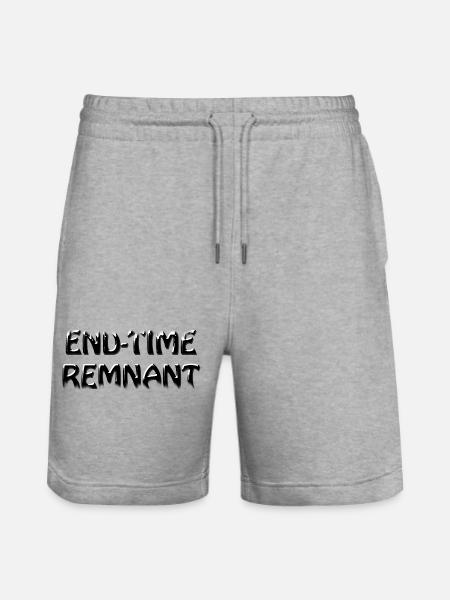 End-time Remnant - Stanley/Stella Trainer Unisex Organic Jogging Shorts - heather grey