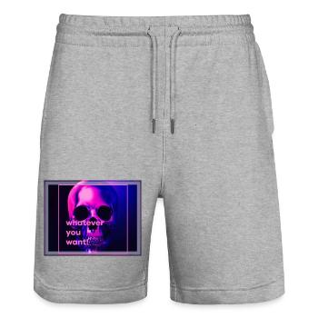 Neu neu neu - Stanley/Stella Unisex Bio Joggingshorts Trainer  - Grau meliert - Vorne - Nik (191cm) & Marisol (170cm)