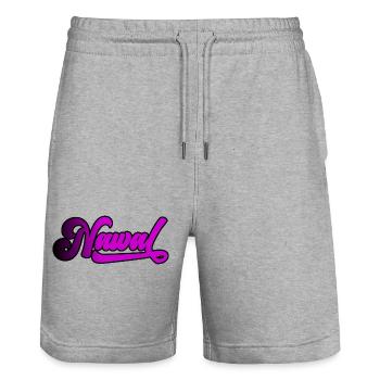 Nawal - Stanley/Stella Trainer Unisex Organic Jogging Shorts - heather grey - Front - Nik (191cm) & Marisol (170cm)