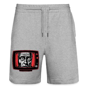 TV 02 - Stanley/Stella Unisex Bio Joggingshorts Trainer  - Grau meliert - Vorne - Nik (191cm) & Marisol (170cm)