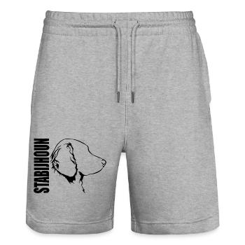 Stabijhoun Profil Chiens Chien Wilsigns - Short de jogging bio TRAINER Stanley/Stella unisexe - gris chiné - Devant - Nik (191cm) & Marisol (170cm)