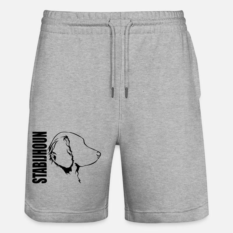 Stabijhoun Profil Hunde Hund Wilsigns - Stanley/Stella Unisex Bio Joggingshorts Trainer  - Grau meliert