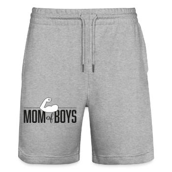 Mom of Boys mother's day black - Stanley/Stella Trainer Unisex Organic Jogging Shorts - heather grey - Front - Nik (191cm) & Marisol (170cm)