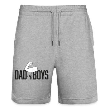 Dad of Boys black - Stanley/Stella Unisex Bio Joggingshorts Trainer  - Grau meliert - Vorne - Nik (191cm) & Marisol (170cm)