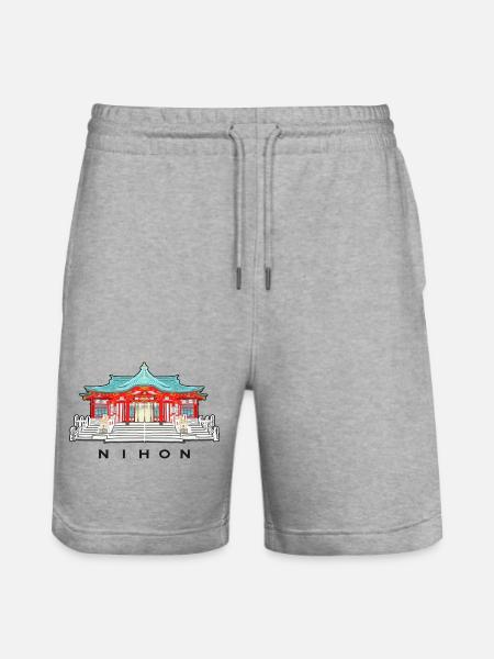 Japan, Shinto Schrein Koshikiiwa, Kansai Region - Stanley/Stella Unisex Bio Joggingshorts Trainer  - Grau meliert