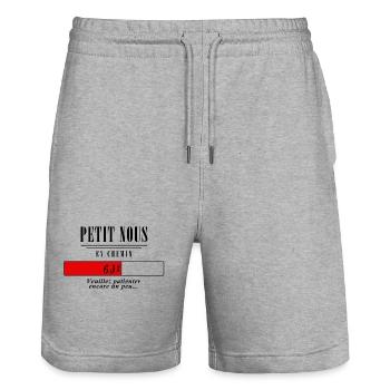 Petit nous en chemin - Short de jogging bio TRAINER Stanley/Stella unisexe - gris chiné - Devant - Nik (191cm) & Marisol (170cm)