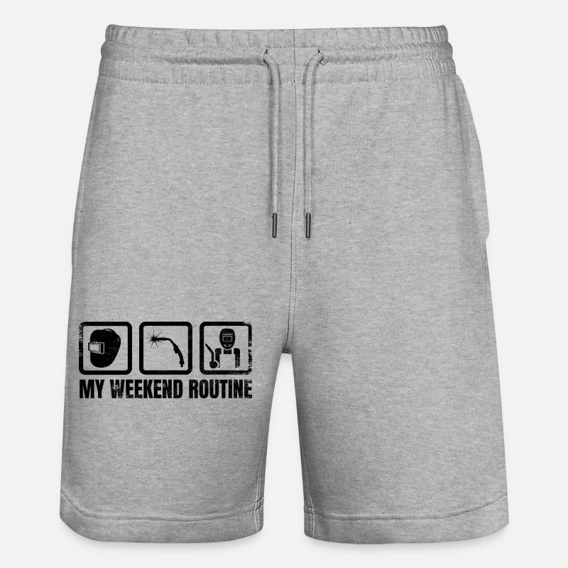 My weekend routine - Stanley/Stella Trainer Unisex Organic Jogging Shorts - heather grey