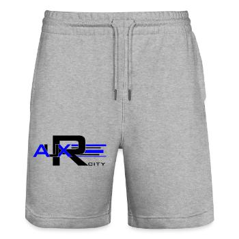 Auxerre Geometric Blue - Stanley/Stella Unisex Bio Joggingshorts Trainer  - Grau meliert - Vorne - Nik (191cm) & Marisol (170cm)