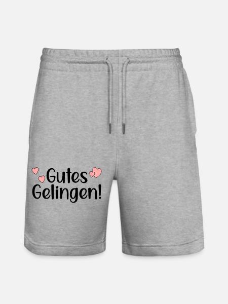 GUTES GELINGEN SPRÜCHE - ERFOLG - Stanley/Stella Unisex Bio Joggingshorts Trainer  - Grau meliert