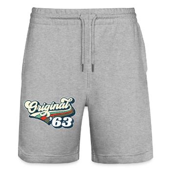 Original '63 - Short de jogging bio TRAINER Stanley/Stella unisexe - gris chiné - Devant - Nik (191cm) & Marisol (170cm)